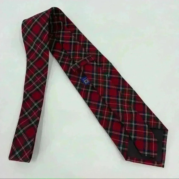 Pendleton Plaid Men’s Red 100% Wool Tie - Picture 10 of 15